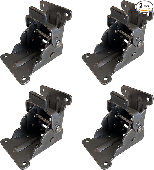 Foldable Support Bracket-Self-Locking Hinge- Leg Fittings and Corner Brace- for Folding Legs |Folding Workbench| Fold Down Desk Extension in Kitchen | Laundry Room Garage | RV (4 Hinges)