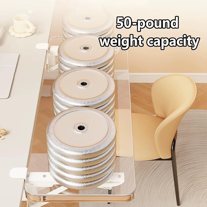 Clamp-on Desktop Extension Arm Tray,90-degree Foldable Side-extension Tray,Ergonomic Design,No-drill Installation,Suitable for Home Office Desks(50cm/7.9in)