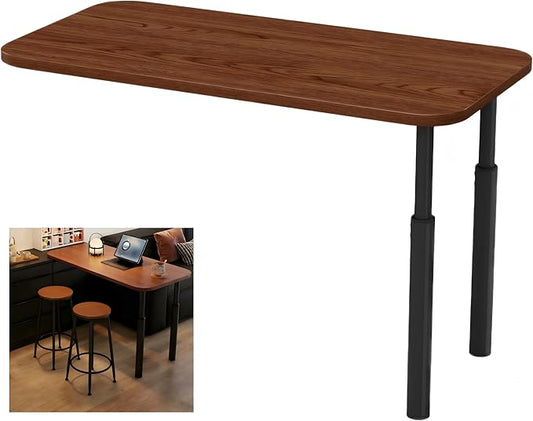 CycleCrew Large L-Shaped Desk Extension, 47.2" L Freestanding Desk Extender with Adjustable Height, Full-Size Tabletop Extension for Existing Desk, Space Saving Workstation Expansion for Home Office