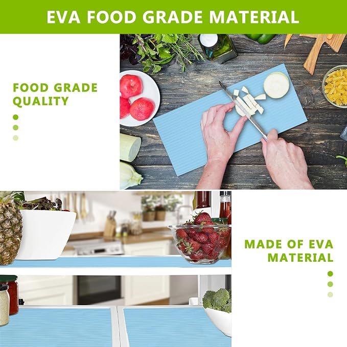 Shelf Drawer Liner for Kitchen Cabinets, Durable Pantry Shelving Liners for Tool Box Closet Refrigerator Non Stick Waterproof Plastic Cabinet Protector Liners Mat Washable, Blue 23.6 x 393.7 inches