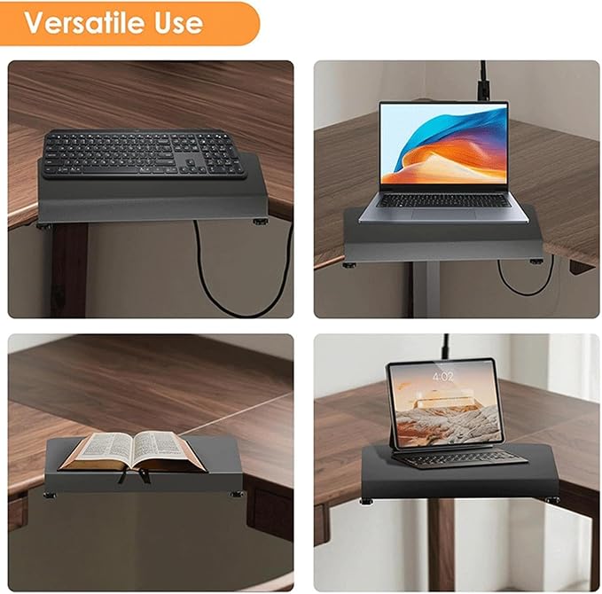 Desk Extender Clamp Side –, high-Performance, Organizer Adapter Extension, L Shaped Table Corner, Computer Monitor Dorm College Travel | L Shaped Table Corner Computer Monitor Dorm College Travel