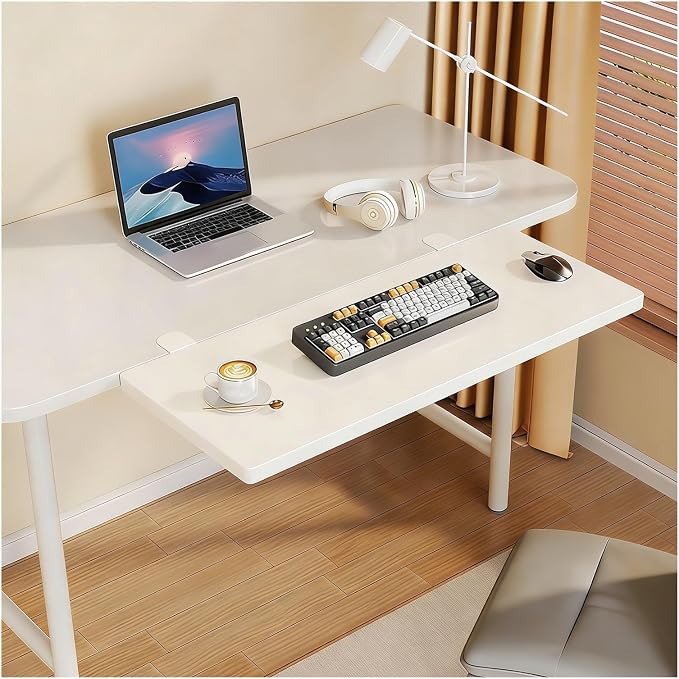 AWSAD Ergonomic Desk Extension Tray, Clamp Without Punch, 90° Foldable Keyboard Drawer Tray, Computer Armrest Table Stand(70x20cm)