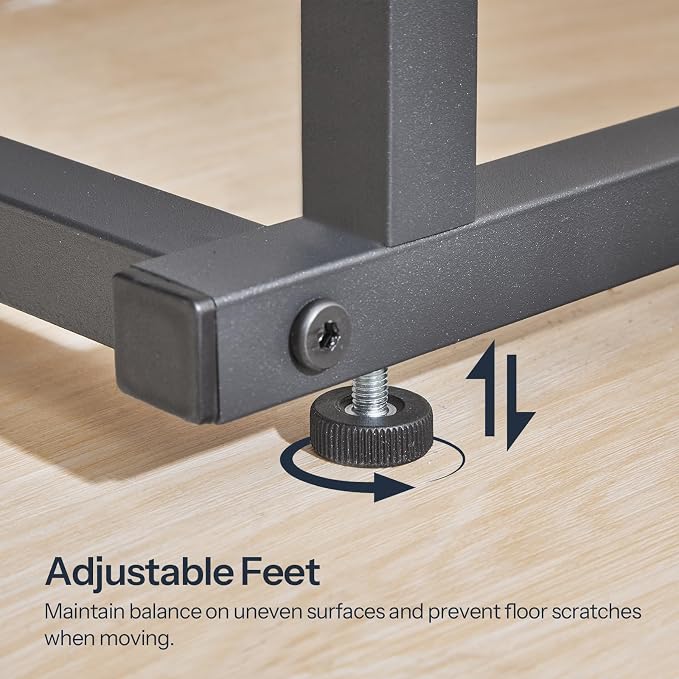 HOOBRO C-Shaped End Table with Charging Station, Adjustable Height Sofa Tray Side Table, Slide Under Couch Arm Table, Small C Side Table for Small Space in Living Room, Bedroom, Greige BG71USF01