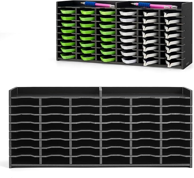 Krafetto 48 Grids Diamond Painting Tray Storage Holder Drill Pen & Multi-Boat Tray Organizer Rack Art Diamond Painting Accessories Kits, for Small Size Trays, Black