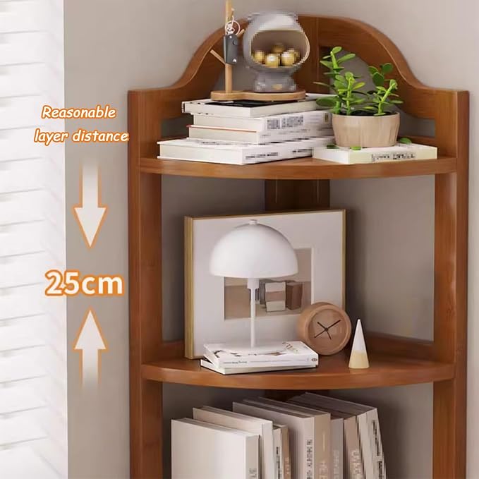Desktop Bookshelf, Corner Shelf, Space-Saving Desk Storage Rack, Open Bookcase for Organization in Home or Office, 3-Tier Design