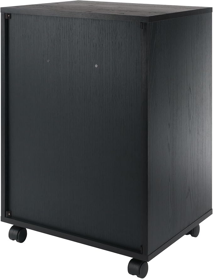 Winsome Halifax Mobile Storage Cabinet with 5 Drawers in Black, Stylish & Functional Home Storage Cabinet for Filing, Kitchen Organization, Moveable Furniture for Office, Dorms, Apartments