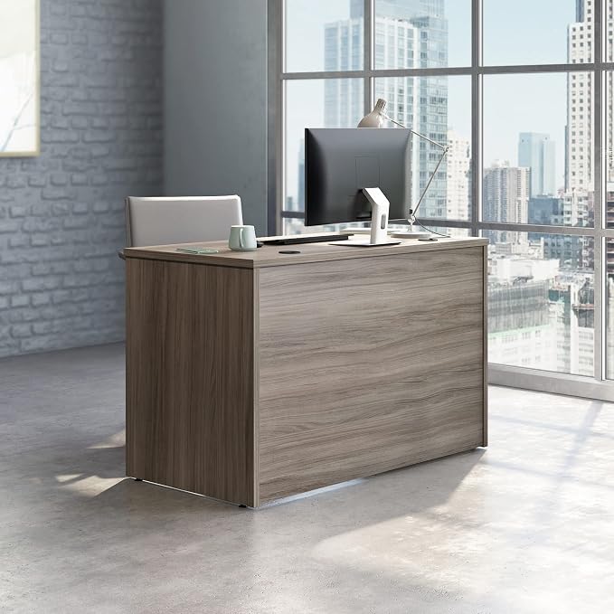 OfficeWorks by Sauder Affirm 48x24 Desk Shell/cred/Return, Hudson Elm Finish