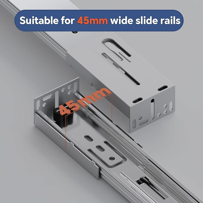 5 Pairs Rear Mounting Brackets for Face Frame Cabinets Replacement Part Drawer Bracket (Width: 45mm) (Rear Mounting Brackets, 5 Pairs)
