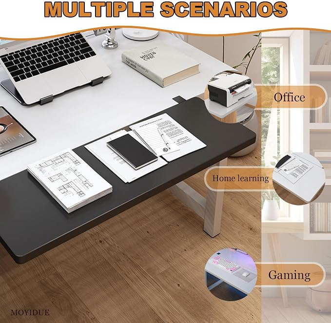 Folding Table Extension Board, 15mm Thickened Material, Side Tables Living Room for Office, Home Learning, Gaming, Instant Space Expansion for Keyboard, Printer, Notebooks