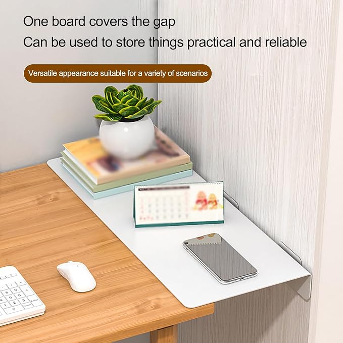 Desk Extender, Suitable for Home Learning and Office use, no Drilling Required for Installation, Desk Extension, Easy to Install (White,60x10cm)