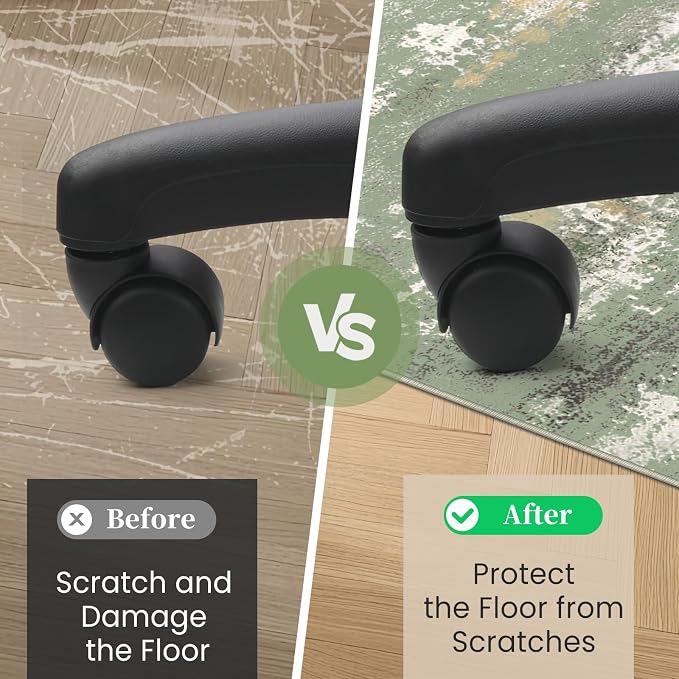 Office Chair Mat for Hardwood Floor & Tile Floor,36"X 48" Heavy Duty Desk Chair Mat for Hard Floors, Under Desk Rug for Rolling Computer Chair,Anti Slip,Low Pile Carpet Floor Protector-Abstract Green