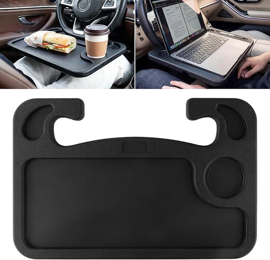 JUSTTOP Car Steering Wheel Desk for Laptop,Multipurpose Travel Car Accessories, Car Seat Stand Trays for Eating, Steering Wheel Overhead Table Console(Black)