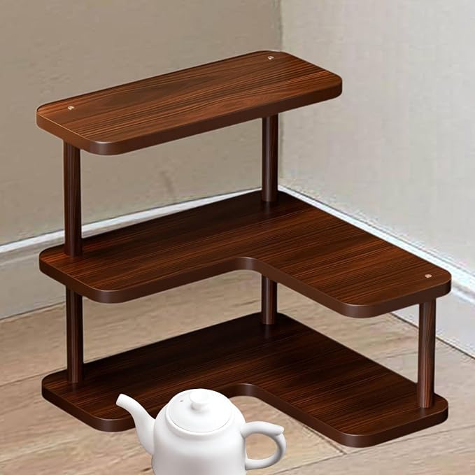 Fenteer Corner Shelf Stand for Desk Corner Desk Organizer for Restaurant Kitchen