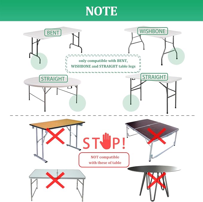 Folding table risers for Folding Tables Straight/Bent Leg, Dural Folding Table Leg Extensions 4 Levels/Heights Table Leg extenders 3.6in | 6.77in | 10in | 13in-All for Treating Your Back pain