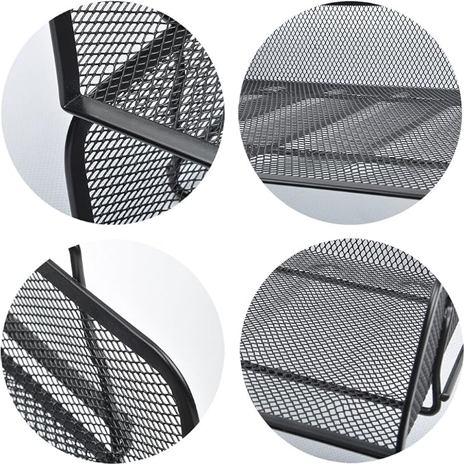 EASEPRES 4 Pack Stackable Desk Paper Tray, Metal Mesh Desktop Document Letter File Organizer for Office Home School, 13.5'' L x 9.75'' W x 11'' H, Black