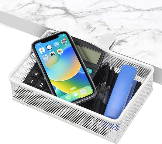 Clip-on Drawer organizers, desk organizer,can be clipped around the table to store small items. (White - Big)