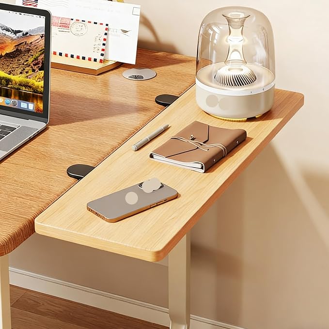 Natural,70 * 25,Desk Extender Tray, 35.4" x 9.8" Clamp On Desk Shelf, Wood Desk Extension, Table Desk Arm Rest, Clamp On Keyboard Tray for Office and Home, Workstation Organizer, Large