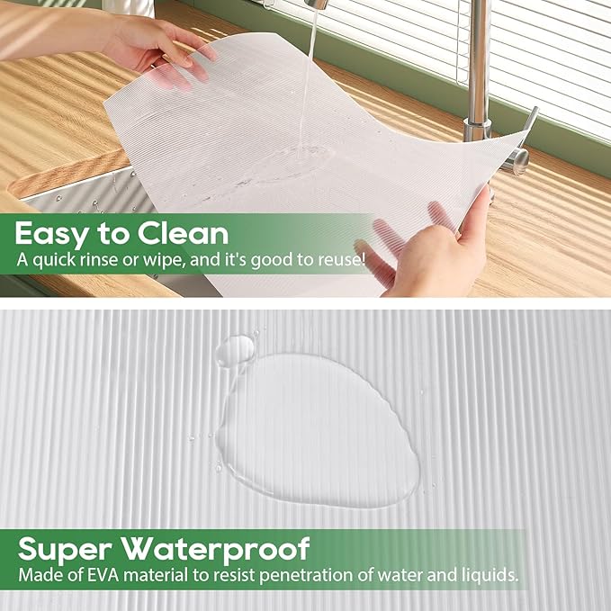 Anoak Cabinet Liner, Non Adhesive, Washable 22 Inch x 20 FT(240 Inch) Waterproof Durable Non-Slip Shelf Liner for Kitchen, Drawer, Refrigerator
