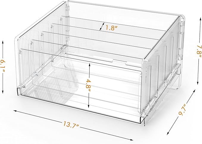 File Sorter Organizer, 5 Sections Acrylic Letter Tray for Desk, Mail Organizer Letter Holder for Envelopes, Mail, Electronics 1Pack