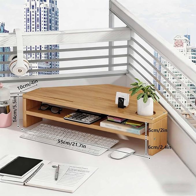 Corner Desk Organizer for Efficient Workspace Storage Stylish Corner Shelf for Desk Top Organizer with Multiple Compartments