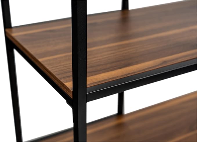 CB Home Square Modular Storage System (Black/Walnut, Corner Desk w/Open Shelves)