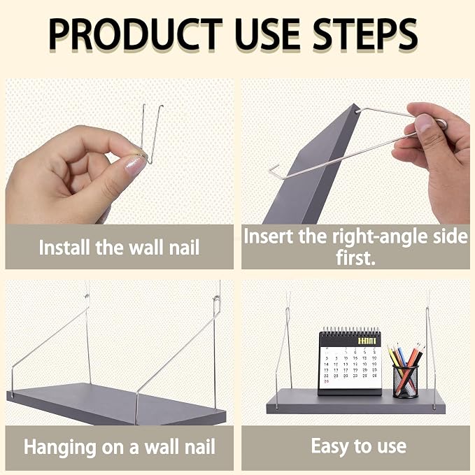 3-Pack Cubicle Shelf For Fabric Walls With Hooks：12x6.0in Gray Wooden Cubicle Shelf Hanging Silver Bracket Use For Office Cubicle Accessories For Office Stylish Cubicle Decorations For Women Desk