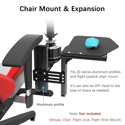 EG STARTS 1 Set Metal Mouse Pads Mount Holder Platform Compatible for Video Simulation Flight Stick Desk Hotas Joystick Mount Flight Joystick Mounting Extension Attachment Keyboard Mounts
