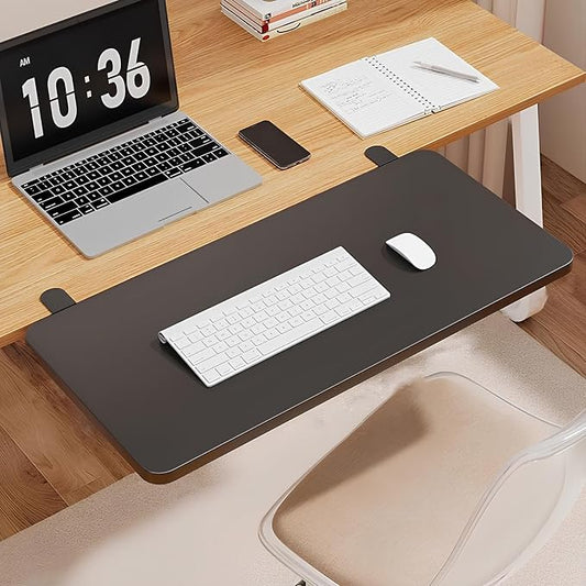 Ergonomics Desk Extender Tray 40 * 20cm Table Extender Shelf 90° Foldable Table Extender Clamp On Computer Arm Rest(Black,60 * 25cm)