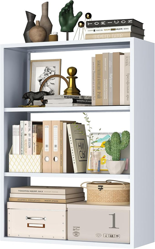 3 Tier Small Book Case, Space-Saving Corner Shelf for Desk Side, Under Desk, Sofa Side & Bedroom, Expand Your Storage in Small Spaces, Home, Office & Apartment Organizer