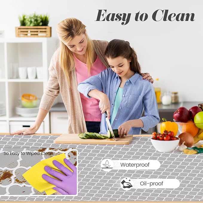Drawer Shelf Liner for Kitchen Cabinets, Non Adhesive Slip Resistant Shelf Paper Easy to Clean, Strong Grip Thickened Waterproof Washable Mats for Pantry Shelves Cupboard Dresser, 12 in x 20 FT