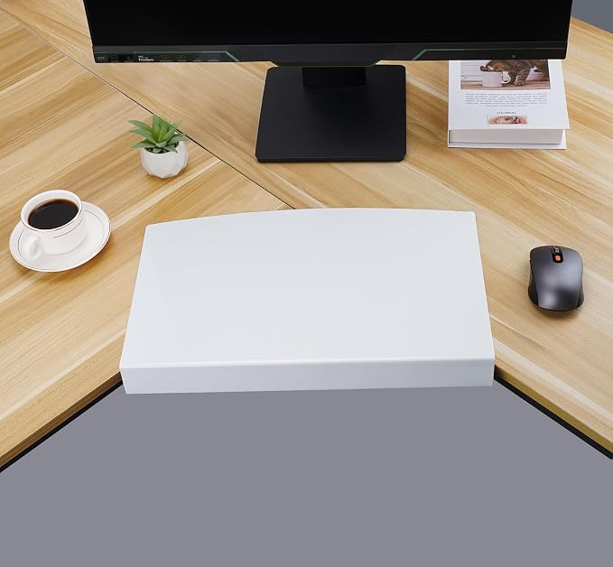 17 inch Corner Desk Connector Platform for Mounting on L-Shaped Desk Extender,Platform Extender Attachment (White)