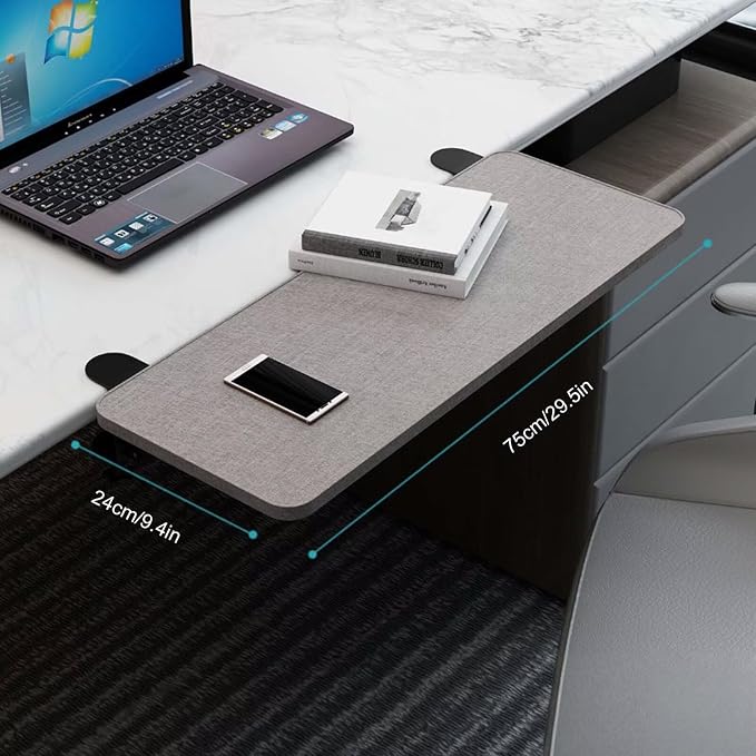 Space Saver Foldable Desk Extension Shelf - Clamp-On Arm Rest Platform for Home Office, Kitchen Counter, or Small Desks