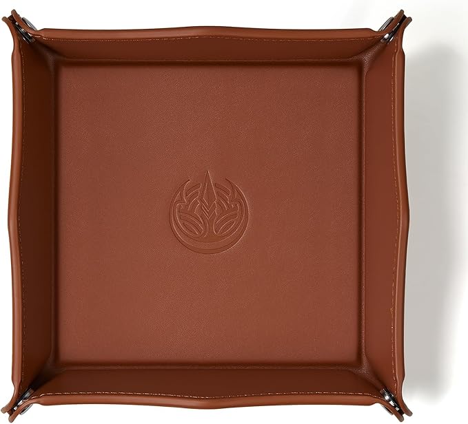 Jewelry Tray, PU Leather Catchall Tray for Keys, Wallet, Coins - Travel Valet Tray (Light Brown)