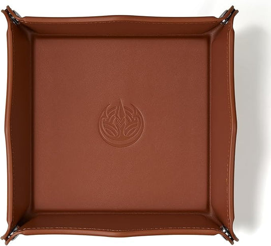 Jewelry Tray, PU Leather Catchall Tray for Keys, Wallet, Coins - Travel Valet Tray (Light Brown)
