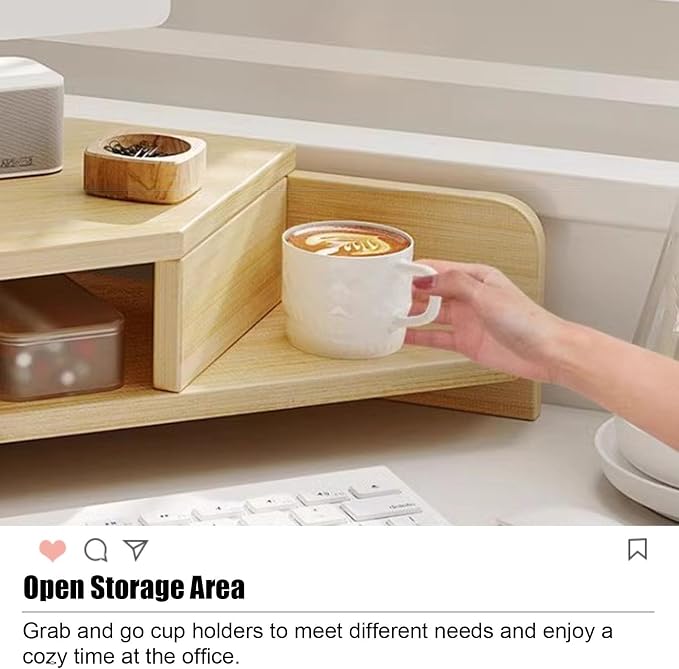 Kunovo Corner Monitor Stand with Double Storage Space, Ergonomic Triangle Desktop Corner Shelf, Save Space Desk Organizer Shelf for Office/Home (Color : White)