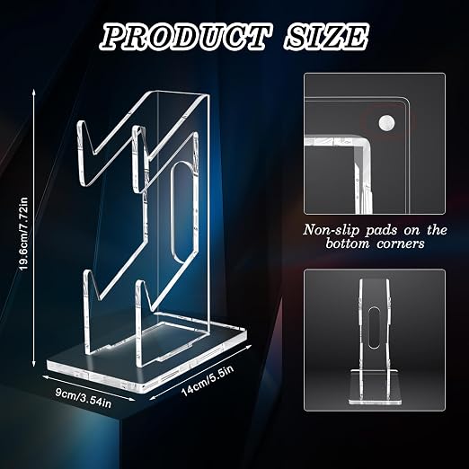 FYY Game Controller Holder 2 Pack - 2 Tiers Universal Dual Controller Stand Headphone Holder, Acrylic Clear Controller Display Stand Compatible with Nintendo Switch Xbox PS5 PS4