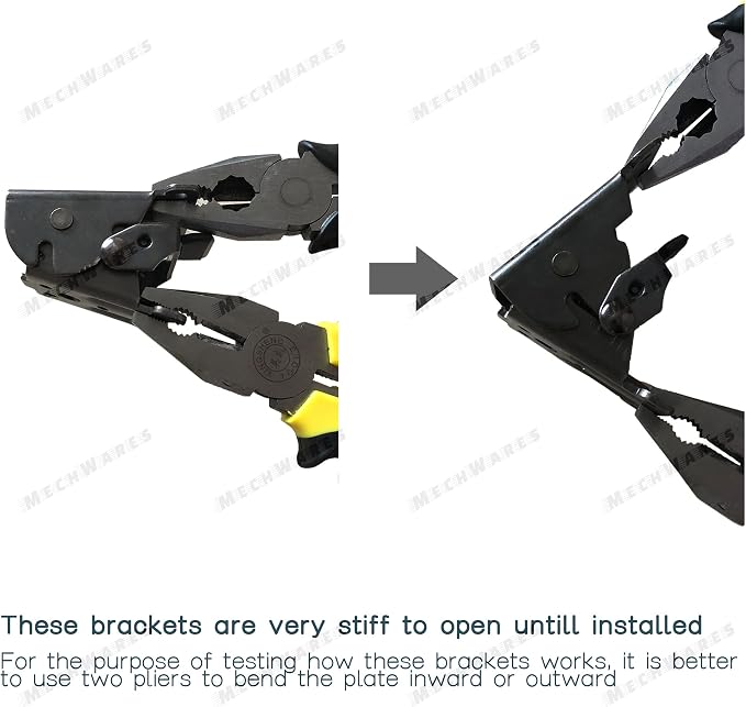 Foldable Support Bracket-Self-Locking Hinge- Leg Fittings and Corner Brace- for Folding Legs |Folding Workbench| Fold Down Desk Extension in Kitchen | Laundry Room Garage | RV (2 Hinges)