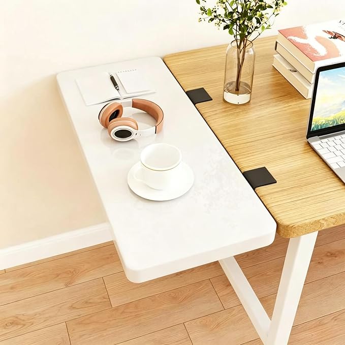 Ergonomic Desktop Extension Tray, 90°Foldable Desktop Side Extension Panel, Suitable for Widening Desktops in Home and Office White A 60 * 20cm/23.6 * 7.9"