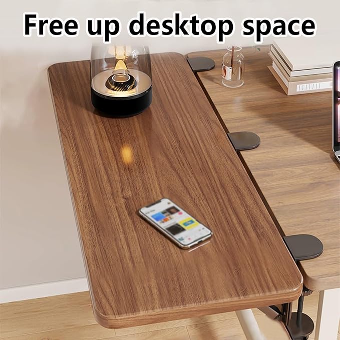 Engineering-Style Desktop Extension Tray,90-Degree Folding Desktop Extension Stand,Sturdy and Stable,Rounded Edges for Safety(120x25cm/47.2x9.8in)