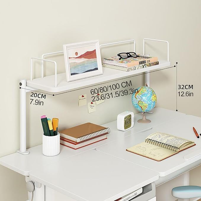 Lightweight Desk Extender, Clamp on Desk Organizer Shelf, Metal Desk Extender Side Table, for Desktop Accessories, Office Organization(Color:Natural,Size:L-100CM)
