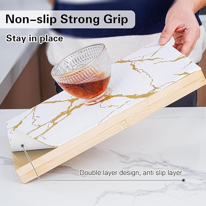 Drawer and Shelf Liner for Kitchen Cabinet,Non-Adhesive Cabinet Liner 18in x 30FT,Waterproof Shelf Paper Non-Slip Mats Cupboard Liners Contact Protect Dresser/Shelves/Table-Gold Marble