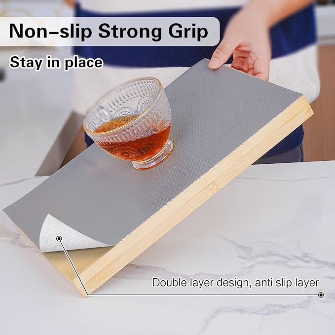 Drawer and Shelf Liner for Kitchen Cabinet,Non-Adhesive Cabinet Liner 18in x 10FT,Waterproof Shelf Paper Non-Slip Mats Cupboard Liners Contact Protect Dresser/Shelves/Table-Grey