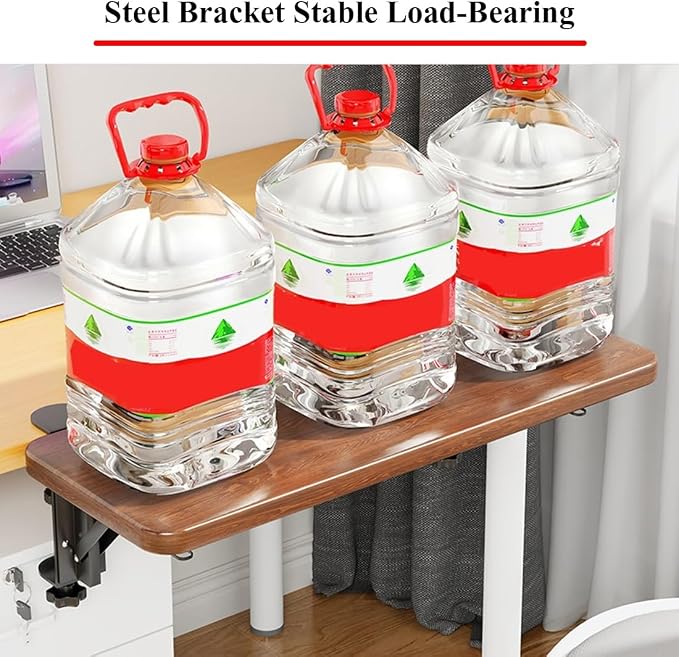 Ergonomics Desk Extender Tray Wooden Desk Extender, Large Size Foldable Keyboard Drawer Tray Can Be Used As Armrests Shelves Desktop Extensions for Home and Office(50 * 20cm)