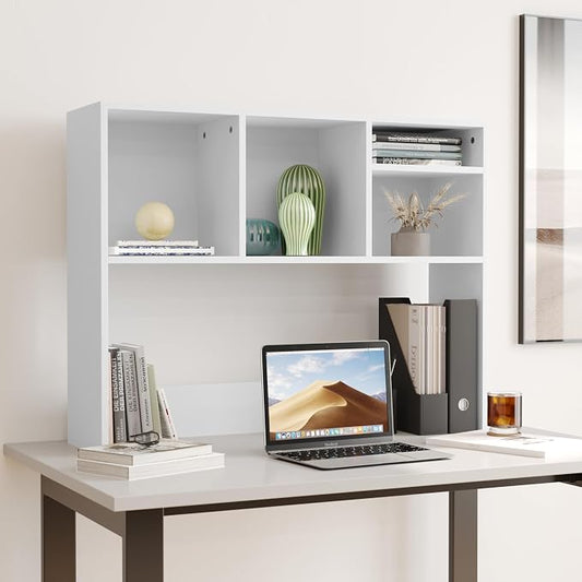 EMMA + OLIVER Freesia Cubby Organizer for Desktop, Storage or Display Shelf Ideal for Dorm Room, Home Office and Gaming Areas, 37" W, White