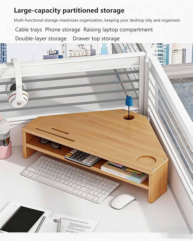 Corner Desk Organizer for Efficient Workspace Storage Stylish Corner Shelf for Desk Top Organizer with Multiple Compartments