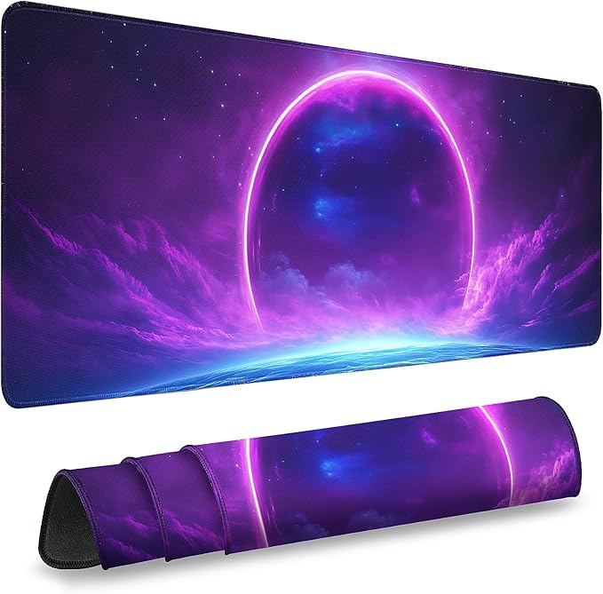 Gaming Desk Mat with Silky Smooth Surface & Exquisite Patterns,31.5x11.8 Inches Large-Sized Mouse Pad, Perfect for Extended Gaming,Work,and Home Office Decor (Starry Sky 1)