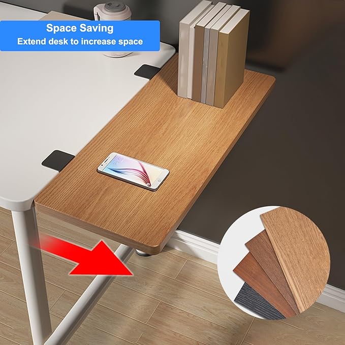 Ergonomic Desk Extender Tray, Clamp-on Kitchen & Office Table Extension, Computer Armrest Stand, Gap Rack For Home & Workspace, Enhance Comfort & Productivity Black L29.5*W7.9in