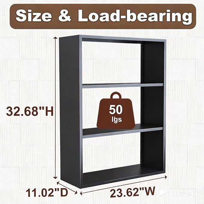 3 Tier Small Book Case, Space-Saving Corner Shelf for Desk Side, Under Desk, Sofa Side & Bedroom, Expand Your Storage in Small Spaces, Home, Office & Apartment Organizer