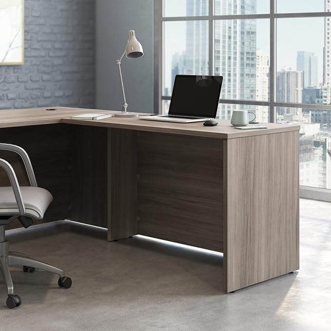 OfficeWorks by Sauder Affirm 48x24 Desk Shell/cred/Return, Hudson Elm Finish