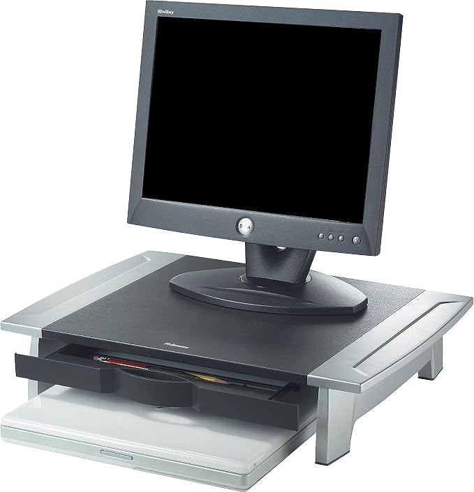 Fellowes 8031101 Monitor Riser,Adjustable,19-7/8-Inch x14-1/16-Inch x4-Inch -6-1/2-Inch,BK/SR